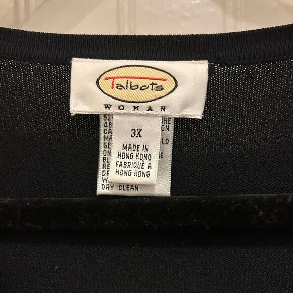 Talbot's Classic Black Button-Up Cardigan - Size 3X - Picture 3 of 4